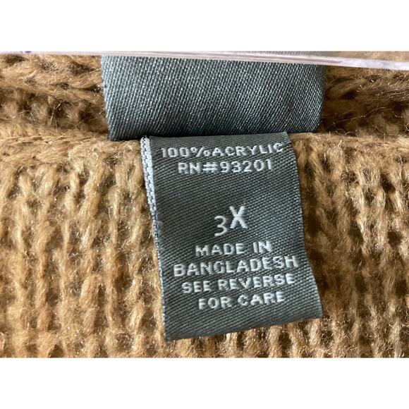 Dots Women's 3X Brown Open Front Draped Cardigan Sweater Acrylic Winter - Picture 4 of 12